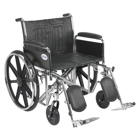 DRIVE MEDICAL Sentra EC Heavy Duty Wheelchair - 24" Seat std24ecdfa-elr